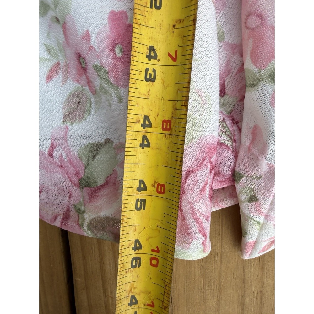 Vintage Hand Made 70s Pink Floral Prairie Maxi Long Sleeve Lace Trim Size 2/4 - Picture 8 of 8